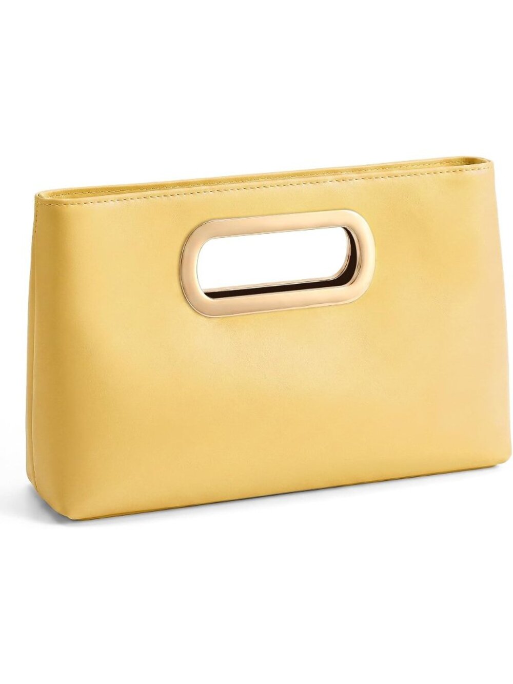 〽️Women Yellow Faux Leather Detachable Chain Wedding Party Handbag Clutch Purse